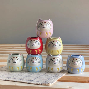 The Japan Collection : Daruma cat mug / Purple