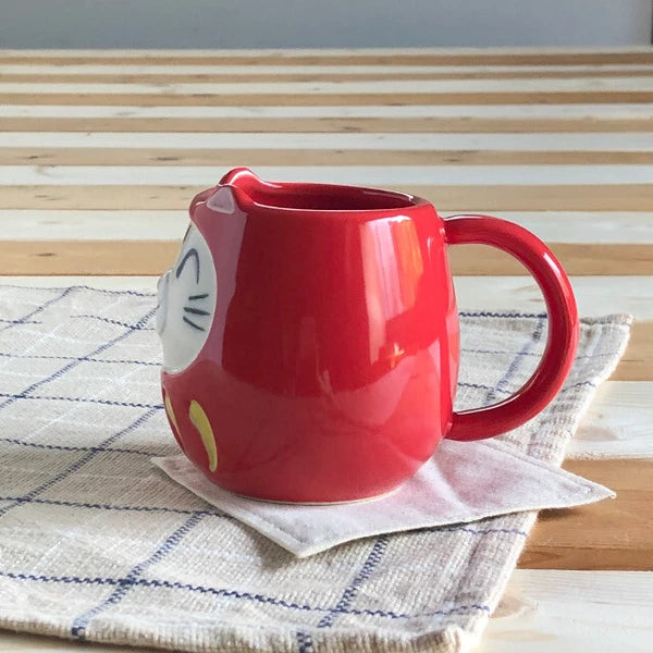 The Japan Collection : Daruma cat mug / Red