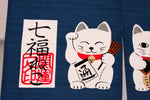 The Japan Collection : Japanese noren curtain Cats blue