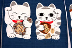 The Japan Collection : Japanese noren curtain Cats blue